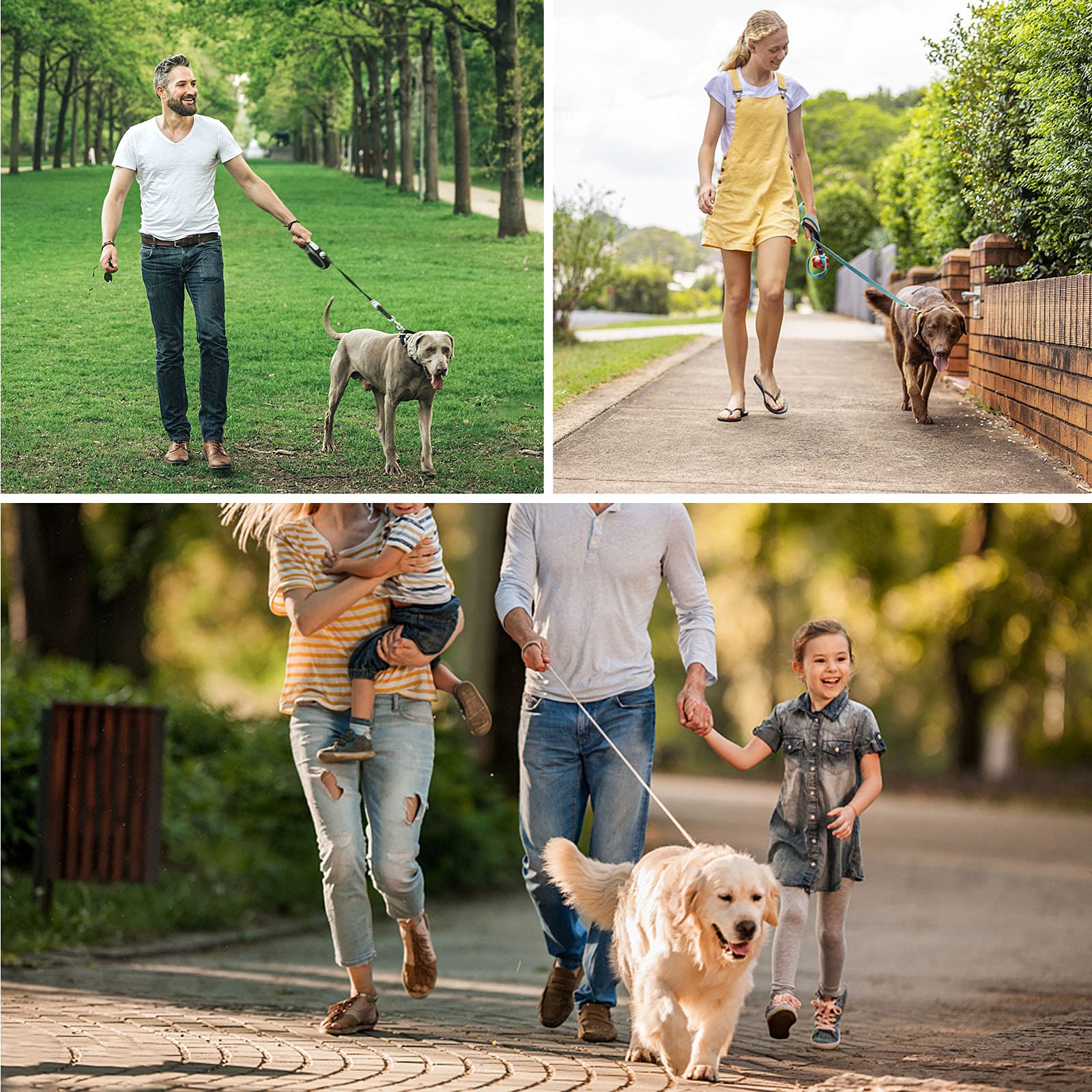 15 FT Heavy Duty Reflective Dog Leash with Swivel Hook & Padded Handle - Long Rope Leash for Large Medium Small Dogs - Perfect for Walking, Hiking, Training & Outdoor Adventures