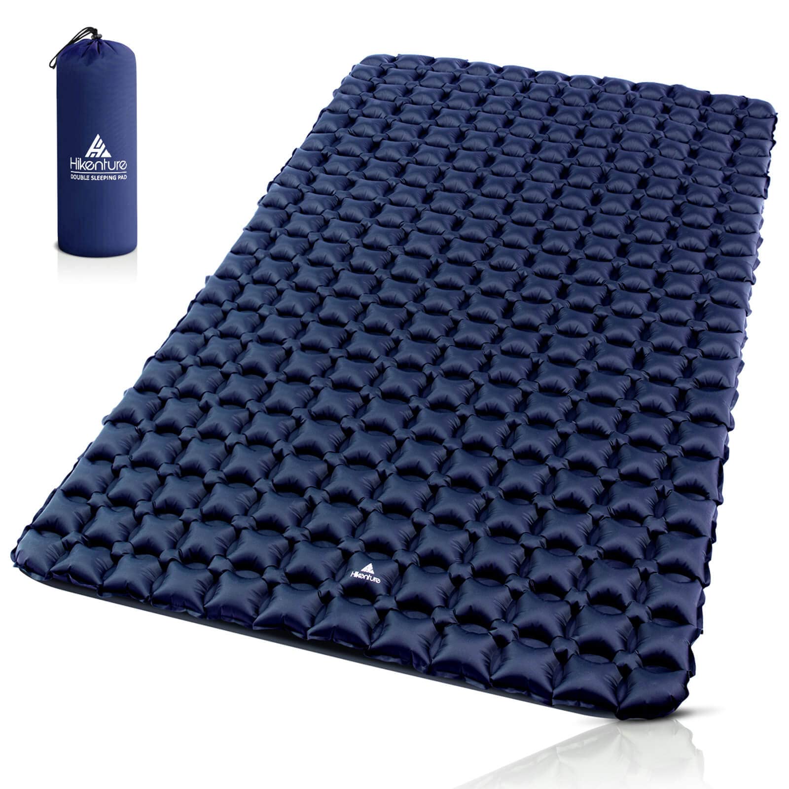 Hikenture Ultralight Double Sleeping Pad - 2 Person Inflatable Camping Mat with Pump Sack for Backpacking & Tent Camping (Blue)