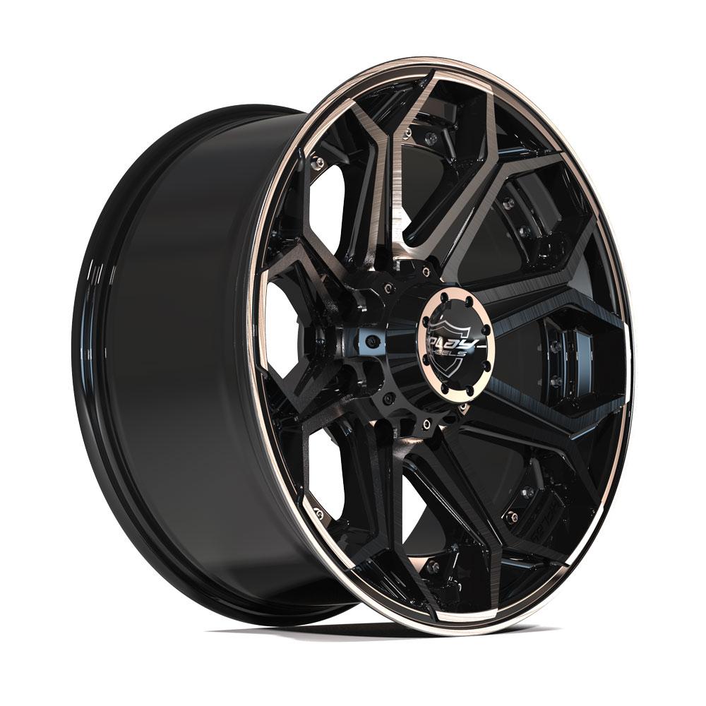 4Play Gen2 4P80R Gloss Black Wheels 20x9.0 8x180mm 124.9mm - Brushed Face & Tinted Clear Finish - Perfect for Off-Road Trucks, SUVs and Custom Builds