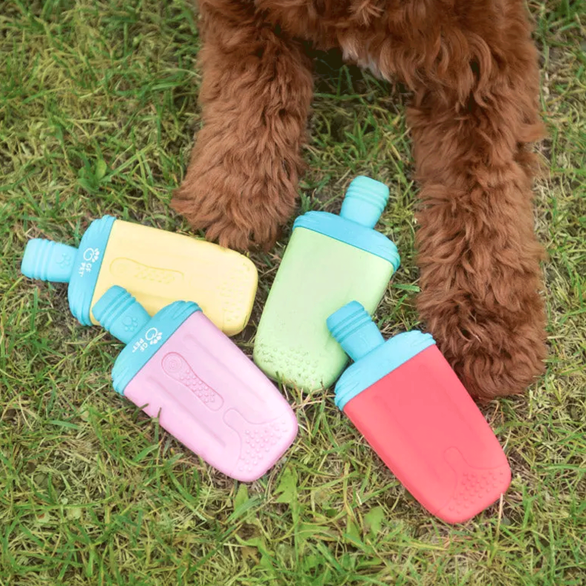 Go Fresh Pet Ice Popsicle Toy - Lemon Flavor Chew Toy for Dogs | Cooling Summer Treat & Interactive Playtime