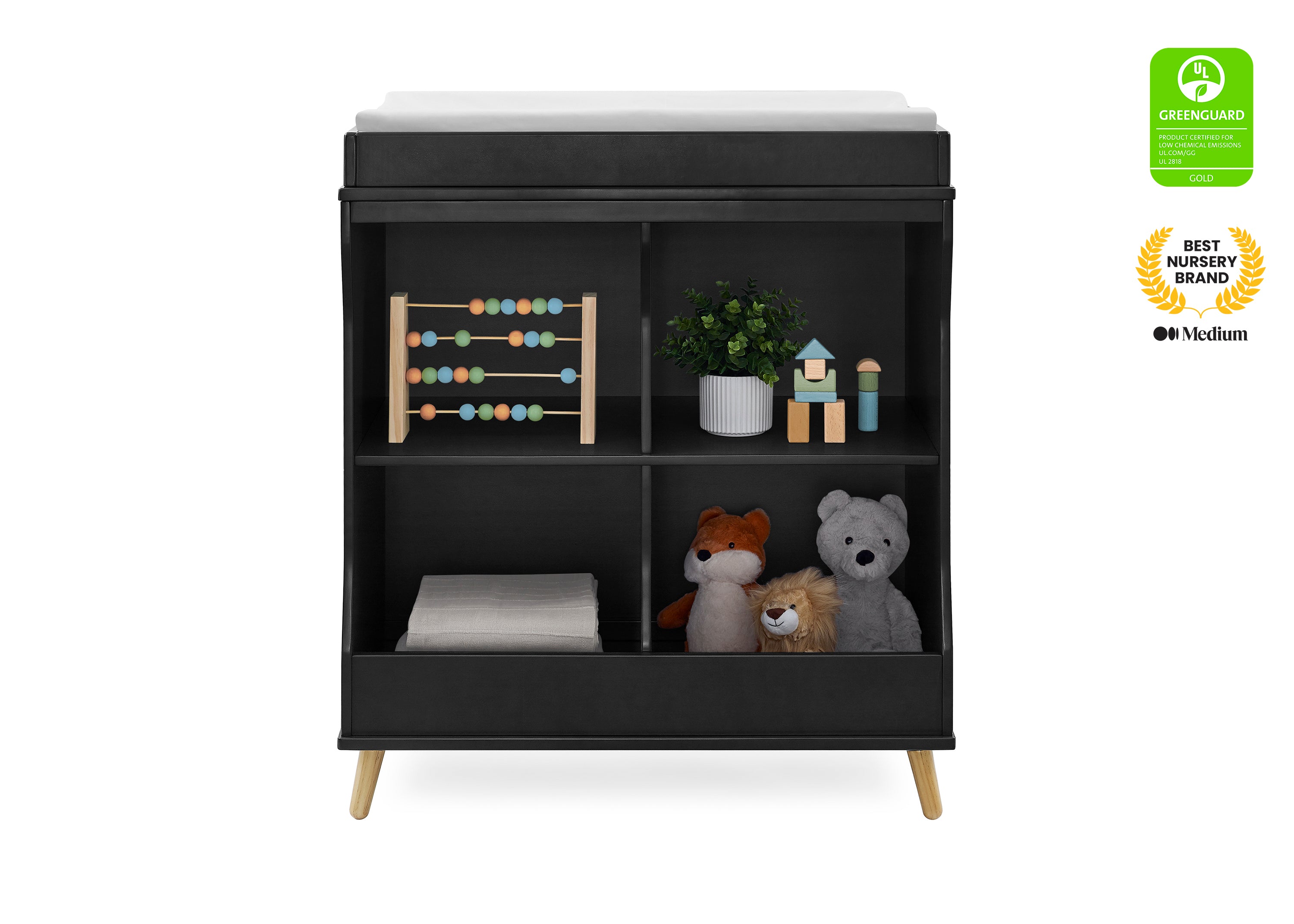 Jordan Baby Changing Table with Storage - White Nursery Dresser for Diaper Changing & Organizing Baby Essentials - Perfect for Newborns & Toddlers
