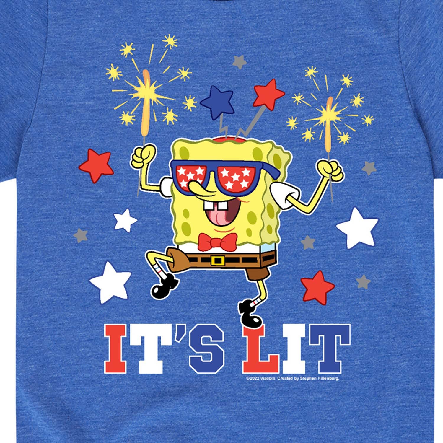 HYBRID APPAREL Spongebob Squarepants It's Lit Graphic T-Shirt for Toddler & Youth | Soft Cotton Short Sleeve Tee | Fun Cartoon Character Shirt for Kids Playtime & Casual Wear