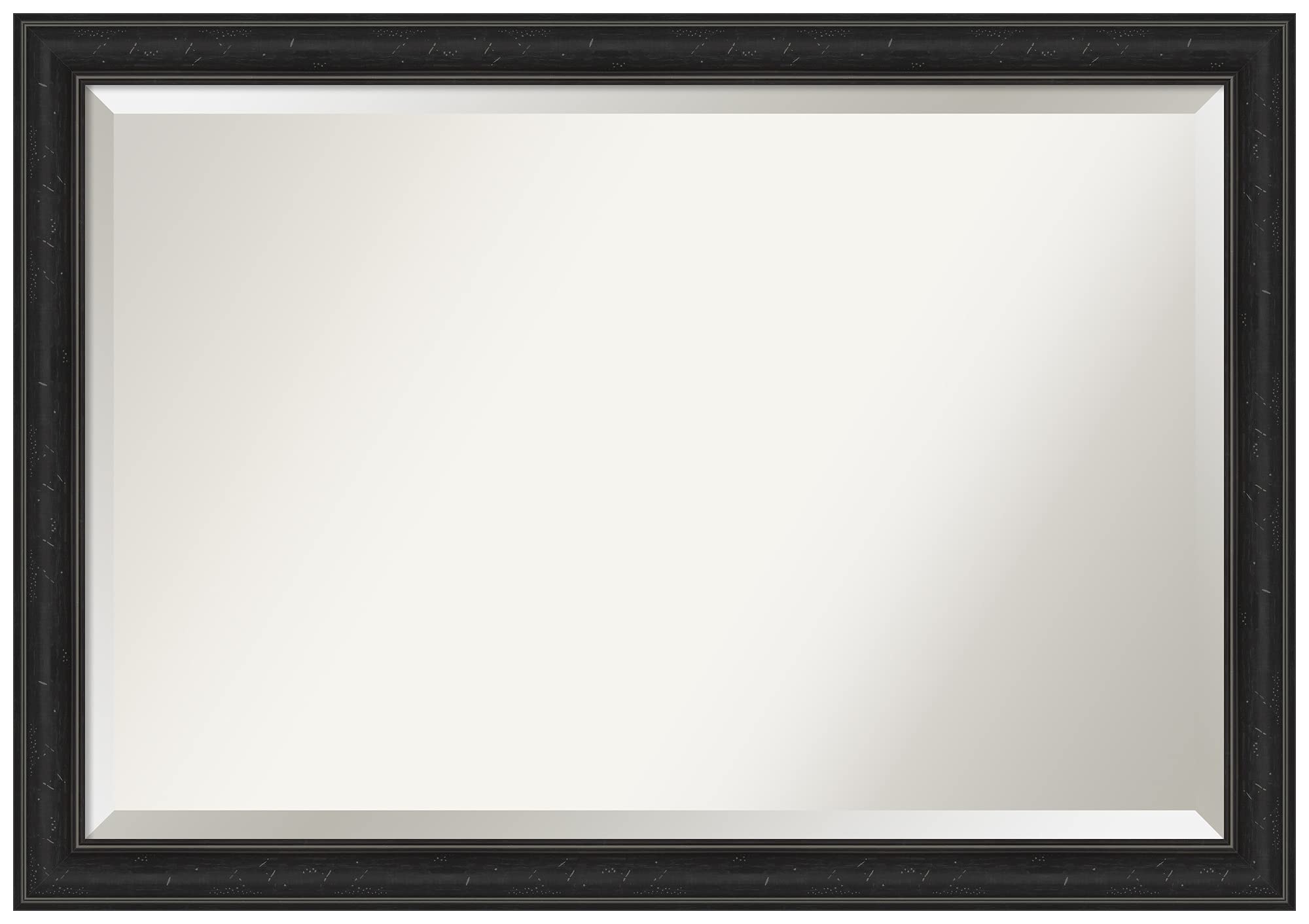 Amanti Art 28x40 Inch Black Wall Mirror - Rustic Farmhouse Rectangle Bathroom & Living Room Decor with Beveled Edge, Horizontal or Vertical Hanging for Bedroom, Entryway, Hallway, Bathroom & Home Office