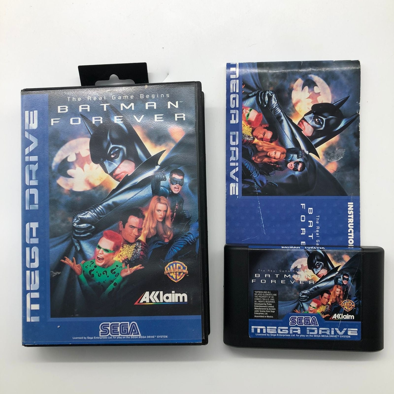 Batman Forever Sega Mega Drive Game with Manual - PAL Version | Retro Gaming Collectible for Batman Fans & Classic Console Enthusiasts | Perfect for Nostalgic Play & Display