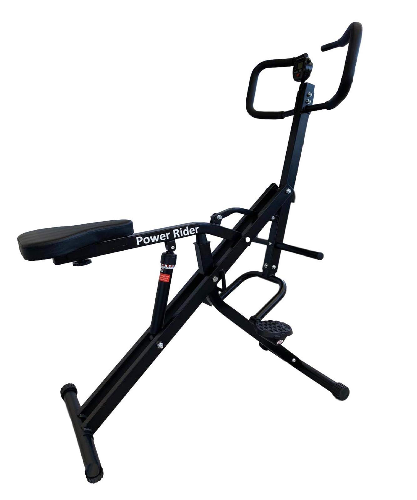 Power Rider Ab Core Squat Glute Exercise Machine - Home Gym Equipment for Abdominal Crunch, Cardio & Full Body Workout with LCD Monitor - Perfect for Home Fitness, Toning & Weight Loss