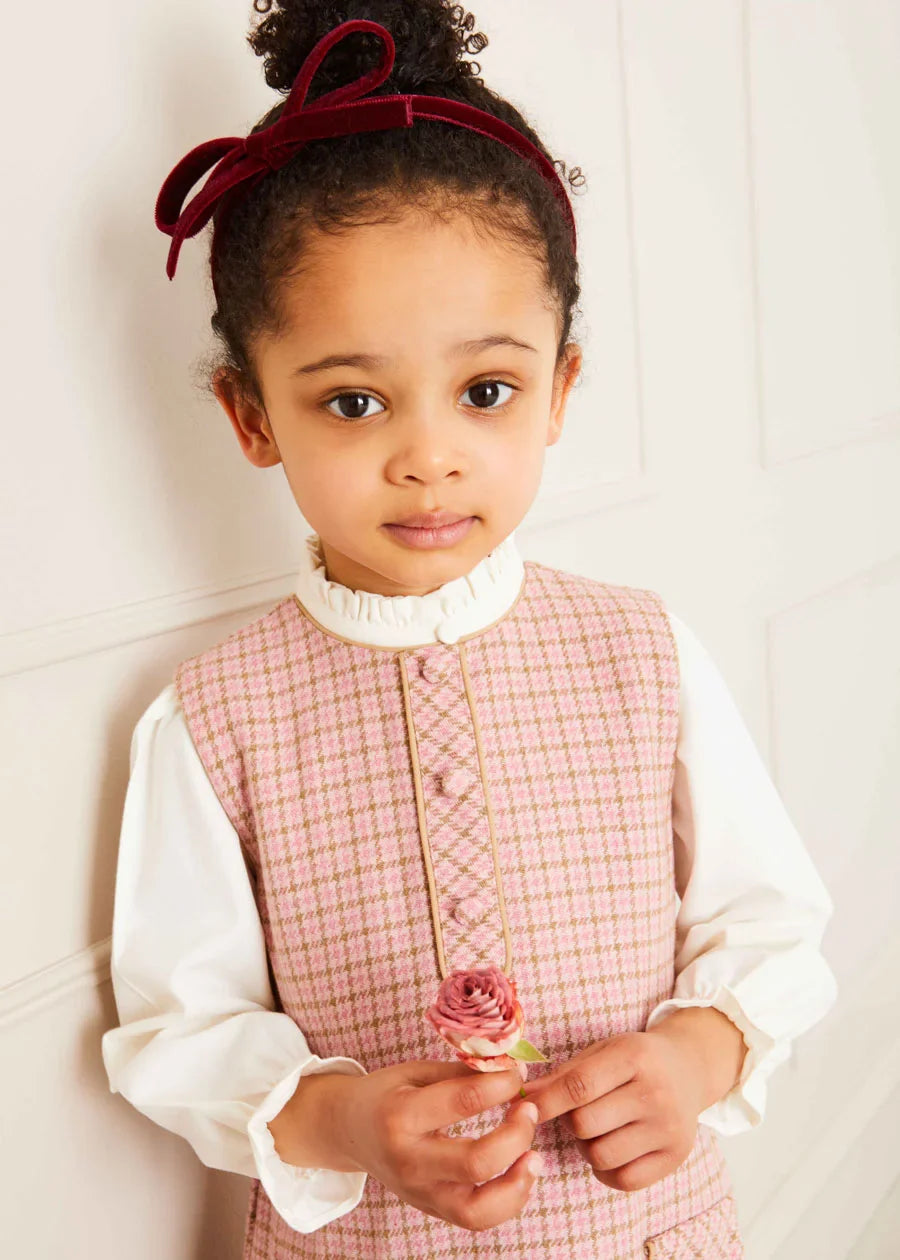 White Mao Collar Romantic Blouse for Girls (18 Months to 10 Years) - Perfect for Birthday Parties, School Events & Family Photos