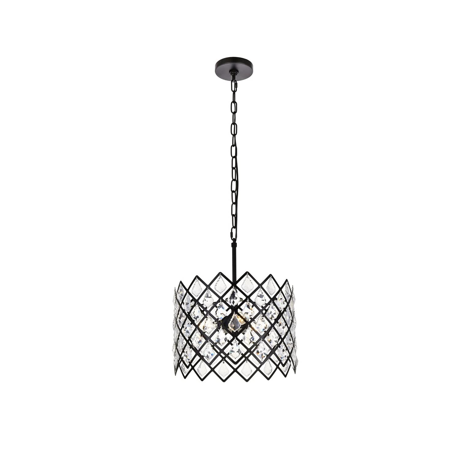 Modern Black Lyla 13-inch Pendant Light - Indoor Ceiling Lighting Fixture for Living Room, Bedroom & Kitchen Decor