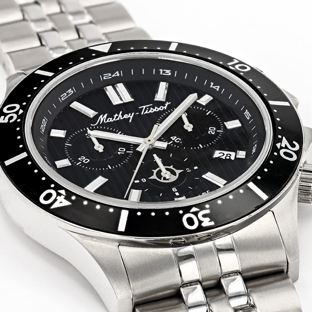 Mathey-Tissot Men's Expedition MTWG8001101 Swiss Quartz Watch - Waterproof Stainless Steel Analog Wristwatch for Outdoor Adventure & Business Wear