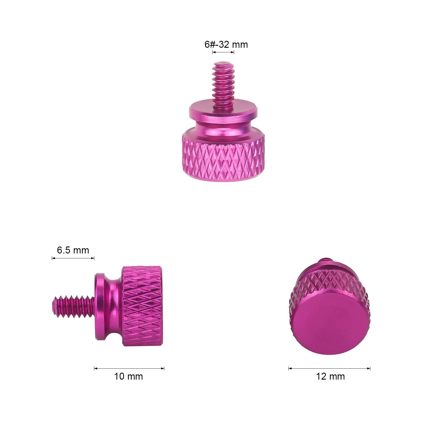 10Pcs Purple 6-32 Fully Threaded Knurled Thumb Screws for PC Computer Case - Perfect for DIY PC Builds & Hardware Upgrades