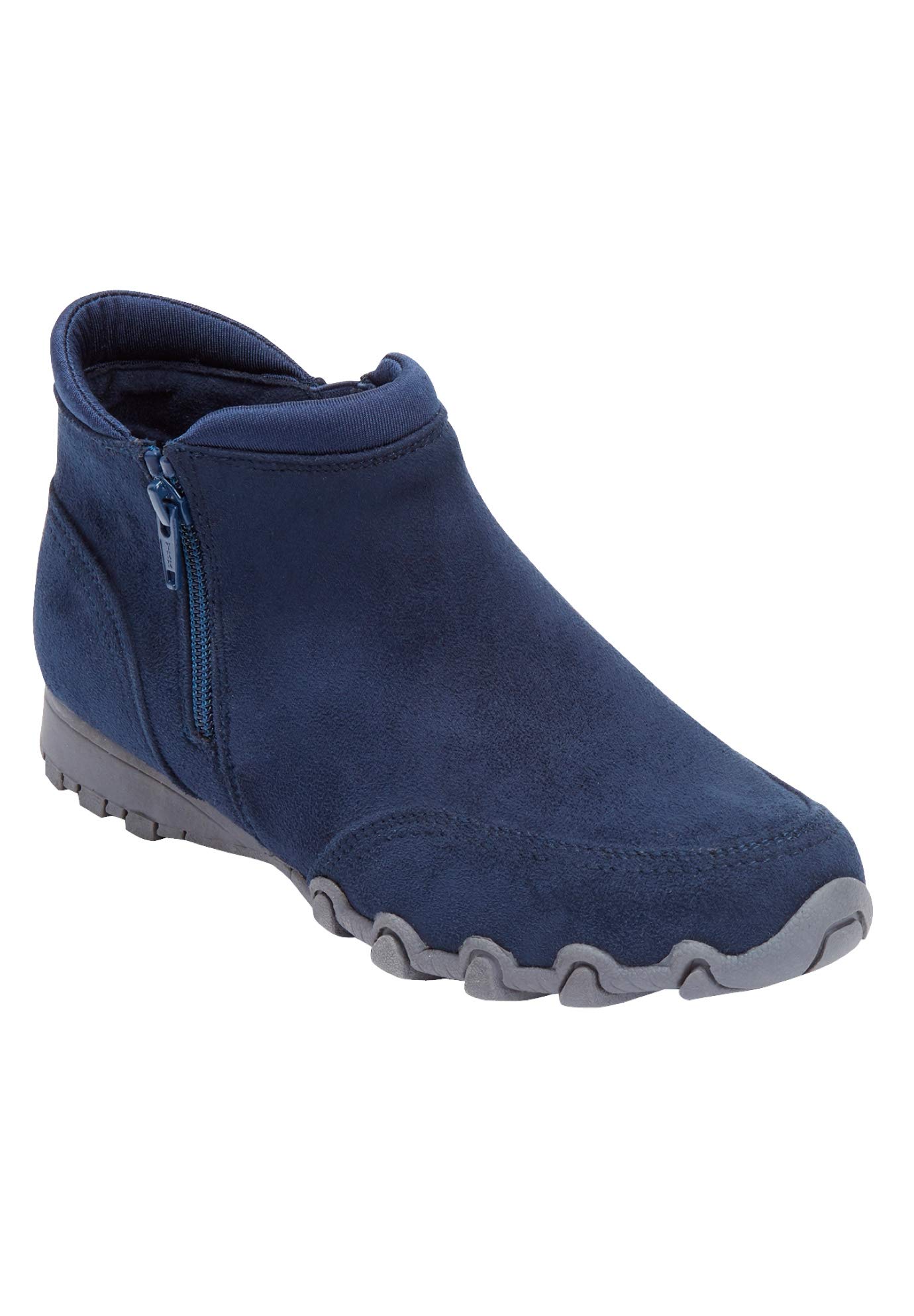 Comfortview Women's Wide Width The Ash Shootie - Comfortable Slip-On Loafers for Work, Travel & Casual Wear