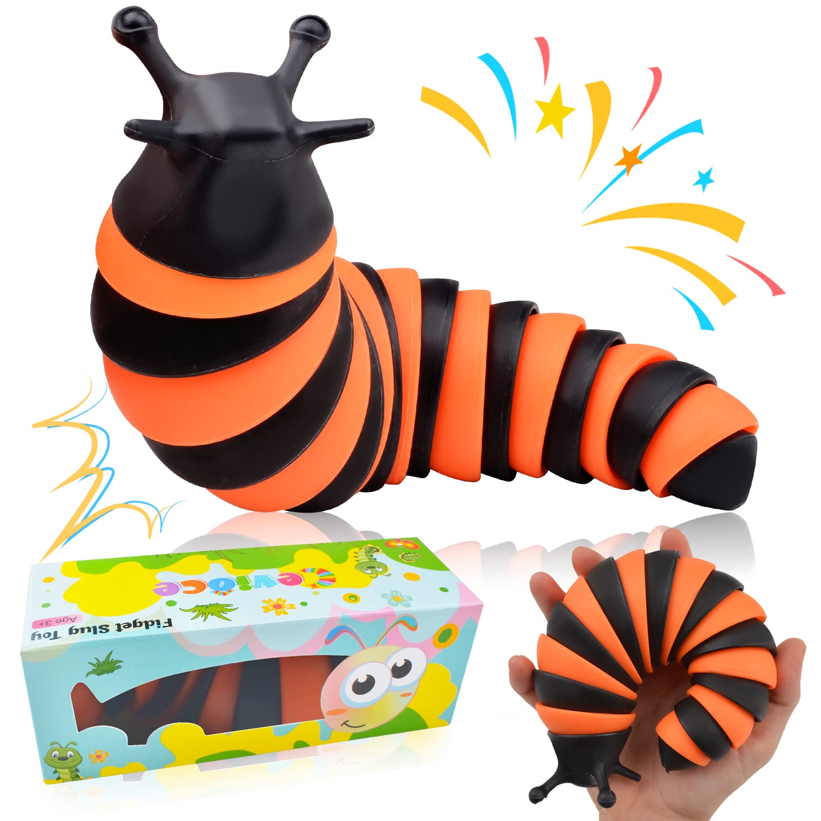 Cevioce Fidget Slug Toy for Kids & Adults - Autism Sensory Toys for Stress Relief & Focus