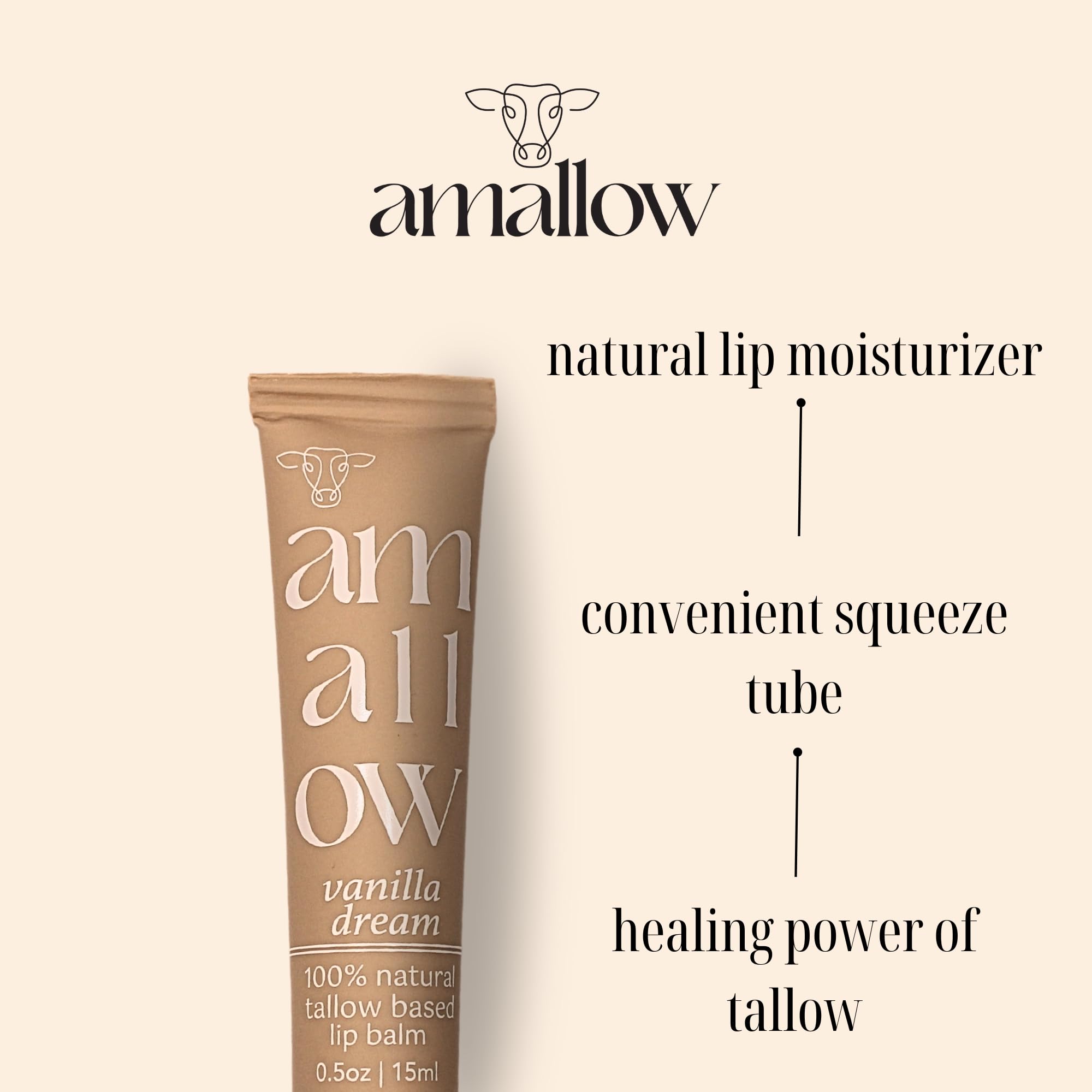 100% Grass Fed Beef Tallow Skincare Set - Organic Face & Body Moisturizer + Natural Lip Balm | Vanilla Dream & Clean Cloud Formulas | For Dry Skin Care, Eczema Relief & Winter Protection