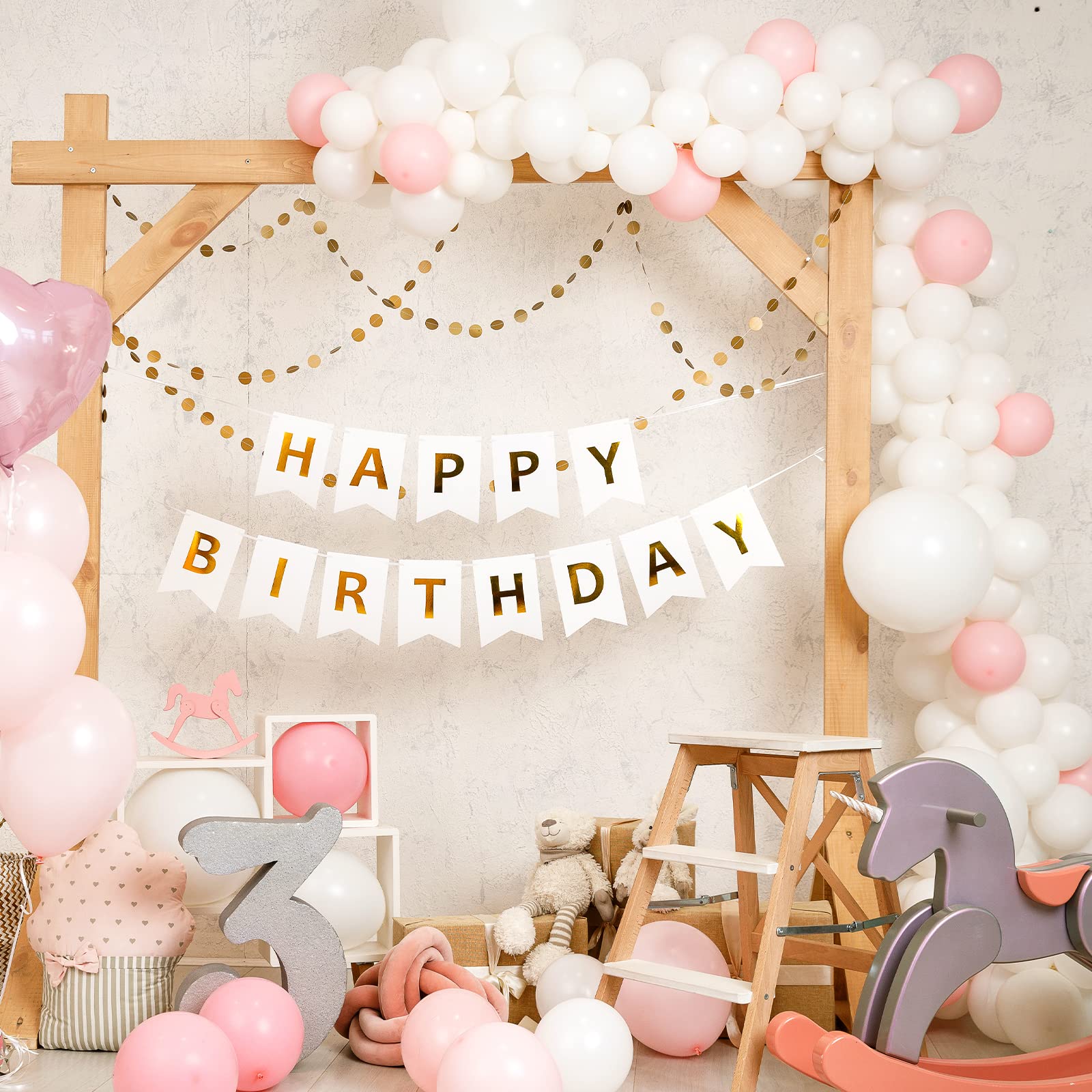 RUBFAC 100-Pack 12 Inch White Latex Balloons with White Ribbon - Helium Ready for Wedding, Baby Shower, Graduation, Anniversary, Birthday & Bachelorette Party Decorations - Perfect for Indoor & Outdoor Celebrations