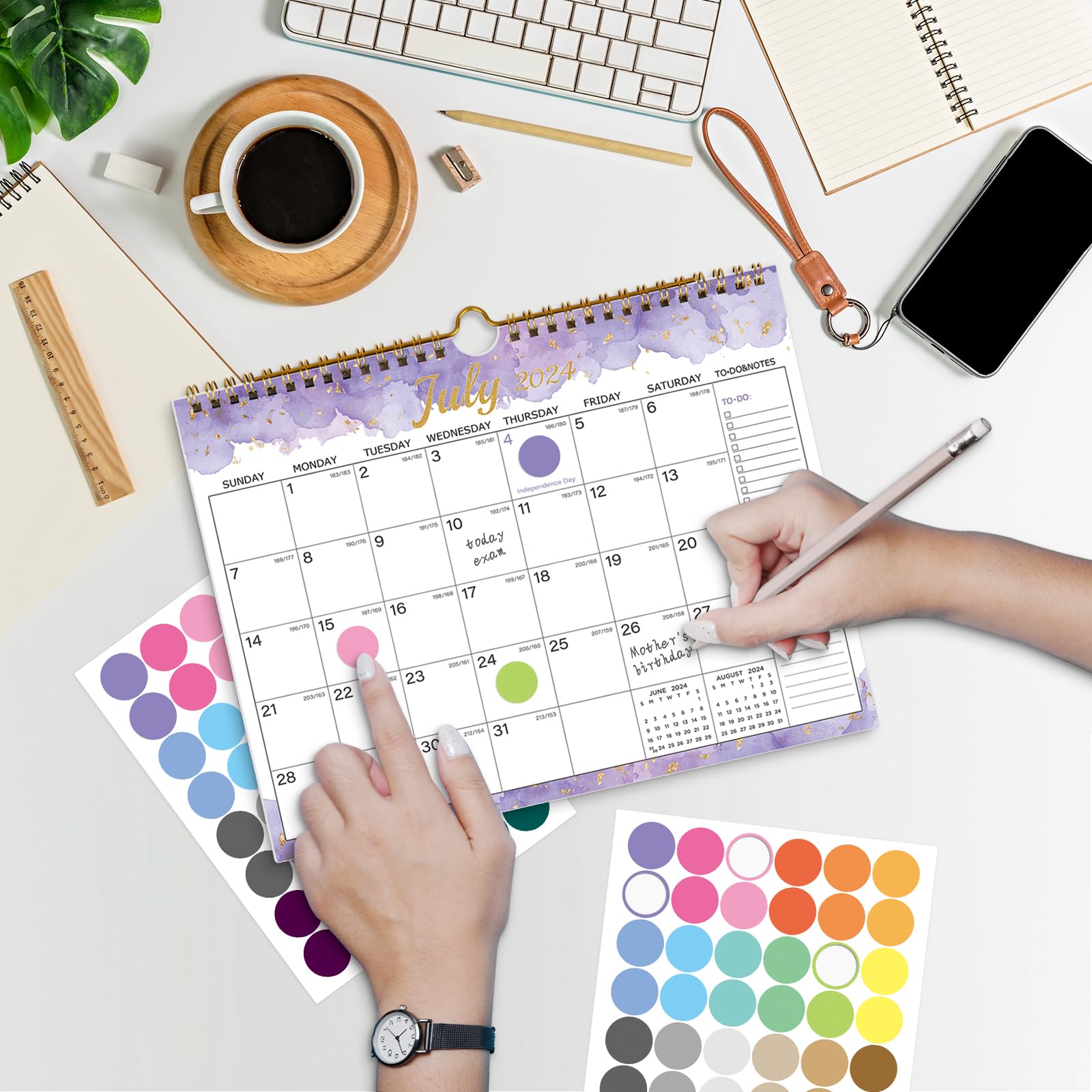 2024-2025 Wall Calendar | 18-Month Planner from July 2024 to December 2025 with Julian Dates | 11