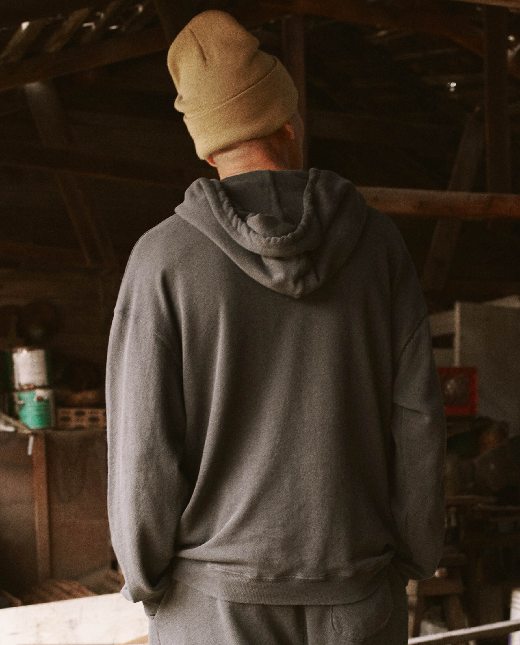 Men's Athletic Gym Hoodie with Drawstring - Soft Washed Black for Workout & Casual Wear