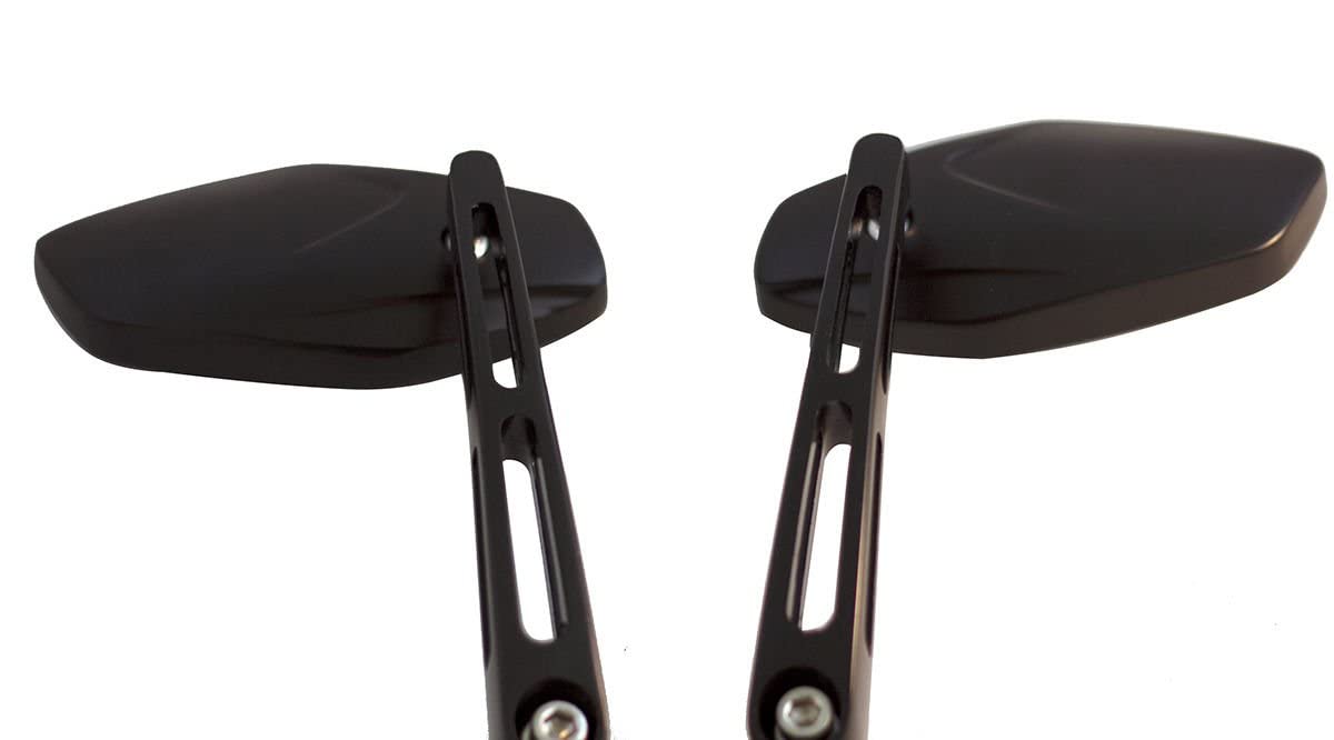 Black CNC Aluminum Sport Racing Motorcycle Mirrors for 2012 Kawasaki Ninja 650 - Lightweight Durable Side Mirrors for Street Bikes & Track Racing