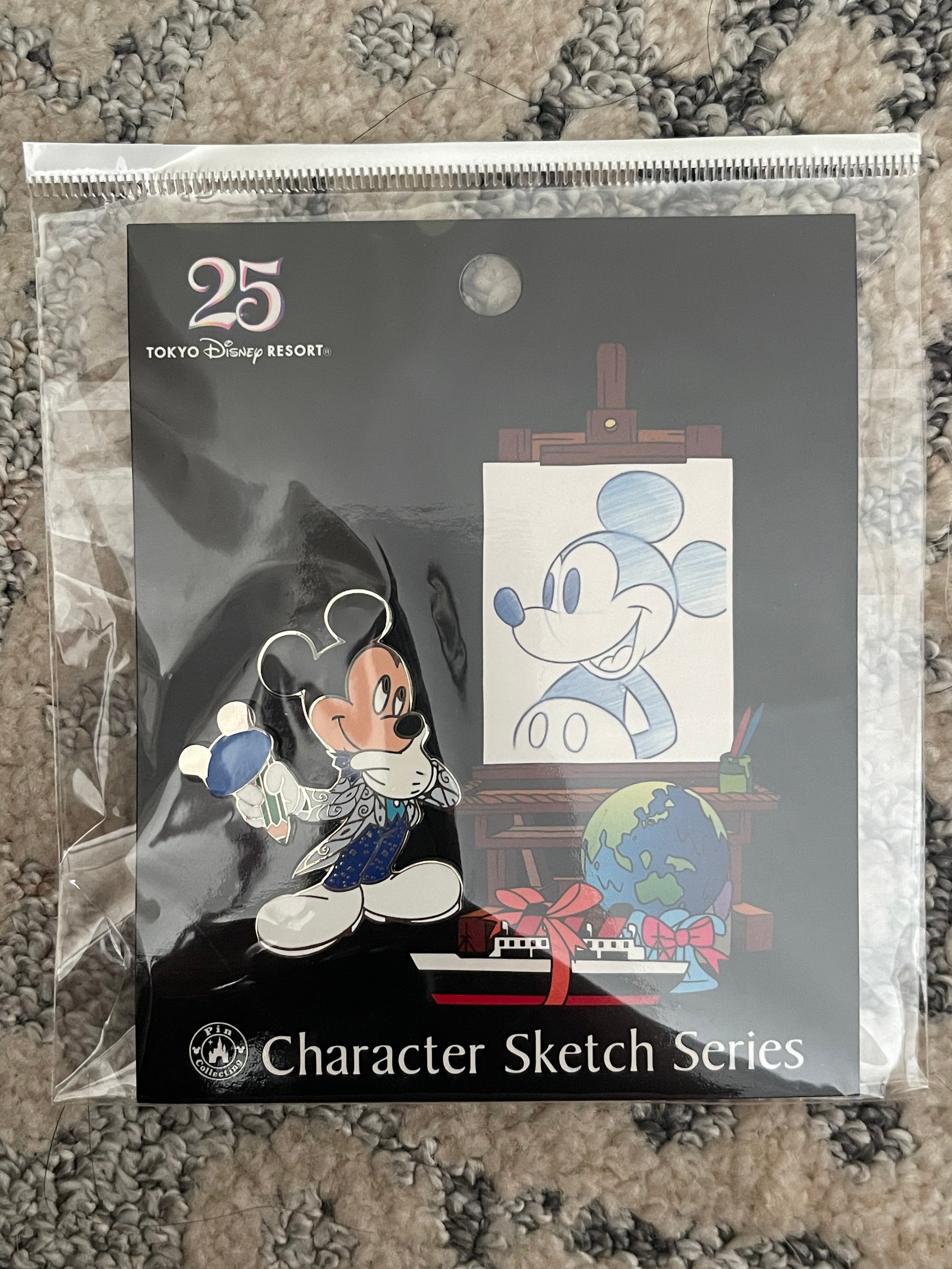 Tokyo Disney Character Sketch Series Enamel Pin - Cute Collectible Badge for Backpacks, Jackets, Hats & Disney Fan Gifts
