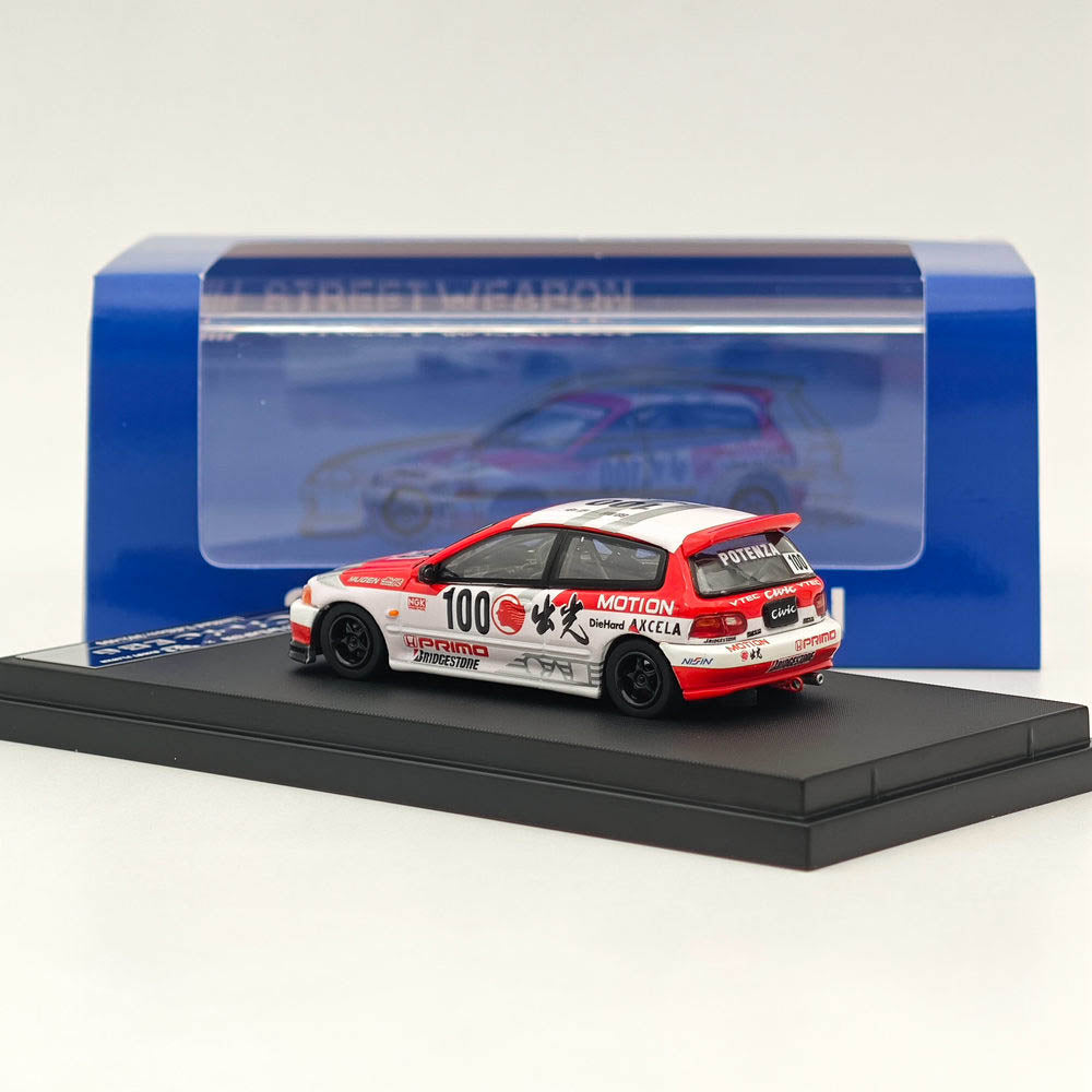 1/64 Scale Honda Civic EG6 Diecast Model Car - Limited Edition Idemitsu Livery, Street Weapon Series, Collectible Toy for Car Enthusiasts - Perfect for Display, Gifts, and Racing Scenes
