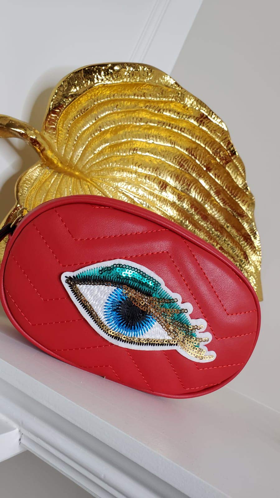 Red Evil Eye Fanny Pack for Women & Men - Trendy Waist Bag for Travel, Running, Festivals & Everyday Use