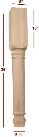 Massive Lincoln Island Leg - Durable and Stylish Furniture Leg for Tables, Chairs & DIY Projects - Perfect for Home, Office & Restaurant Decor