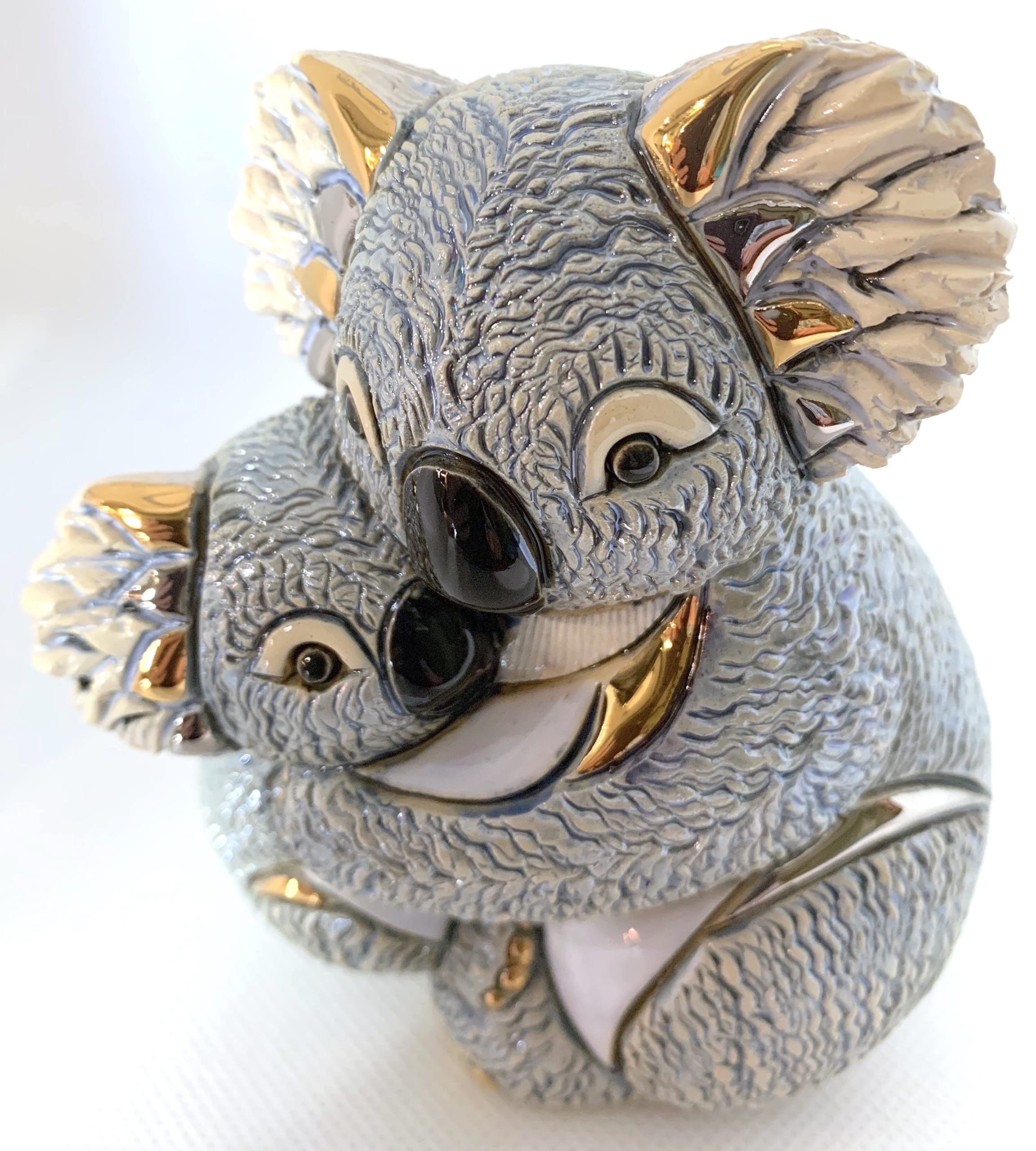 F152 Koala with Baby Figurine - Handcrafted Resin Collectible Statue in Gift Box | Perfect for Home Decor, Nursery Room, and Animal Lover Gifts