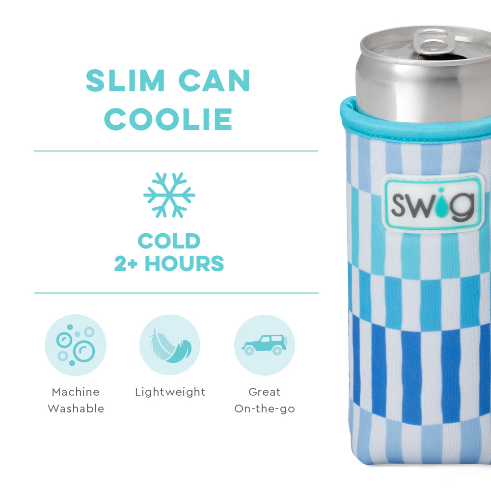 Glacier Stripe Slim Can Cooler - Insulated Beverage Sleeve for Beer, Soda & Energy Drinks - Perfect for BBQs, Beach Parties & Outdoor Events