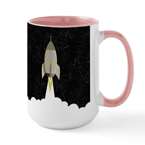 White/Pink Inside - Rocket Blast Off Mugs