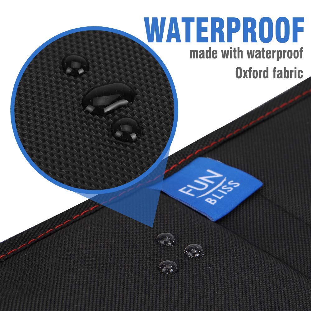 FunBliss XL Car Seat Protector & Kick Mats - Black Backseat Organizer with Storage Pockets | Universal Fit for All Cars | Durable Child & Baby Car Seat Cover | Perfect for Family Road Trips & Daily Commutes