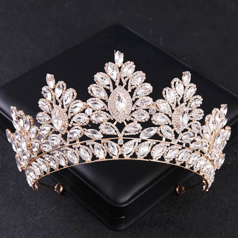 Luxury Gold Crystal Wedding Tiara for Women - Rhinestone Bridal Crown Hair Jewelry for Prom, Party & Special Occasions | Elegant Diadem for Brides & Women's Events