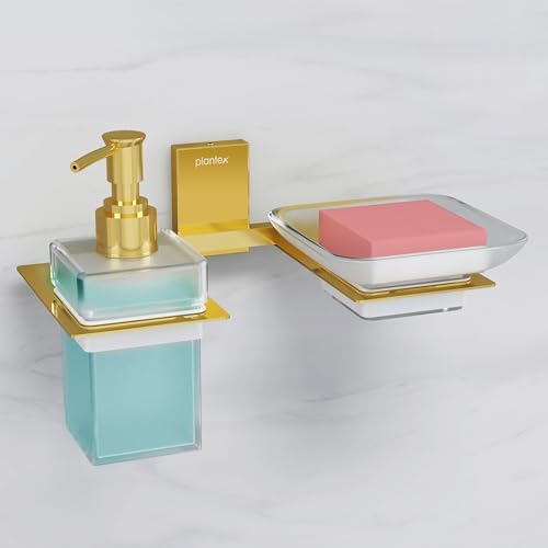 Glass Soap Dish with Soap Dispenser