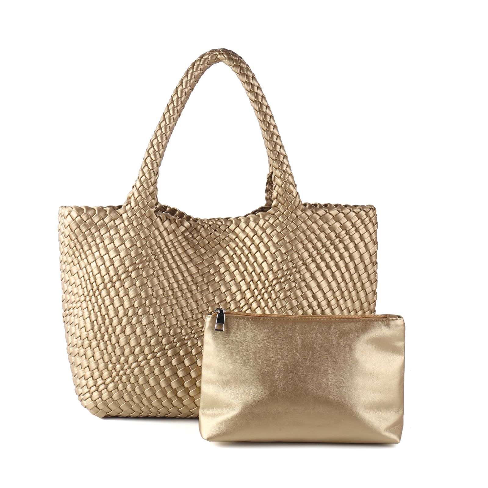 Handmade Vegan Leather Woven Tote Bag for Women - Stylish Satchel Purse, Shoulder Bag & Underarm Bag for Travel, Work & Everyday Use