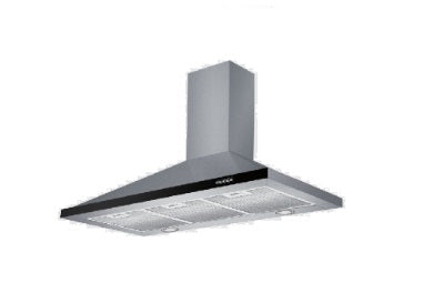 Ellane EH 6180 90cm Stainless Steel Range Hood with Chimney & WG 2SV 80cm 2-Burner Glass Gas Cooktop with Safety Features - Perfect for Modern Kitchen Ventilation and Cooking