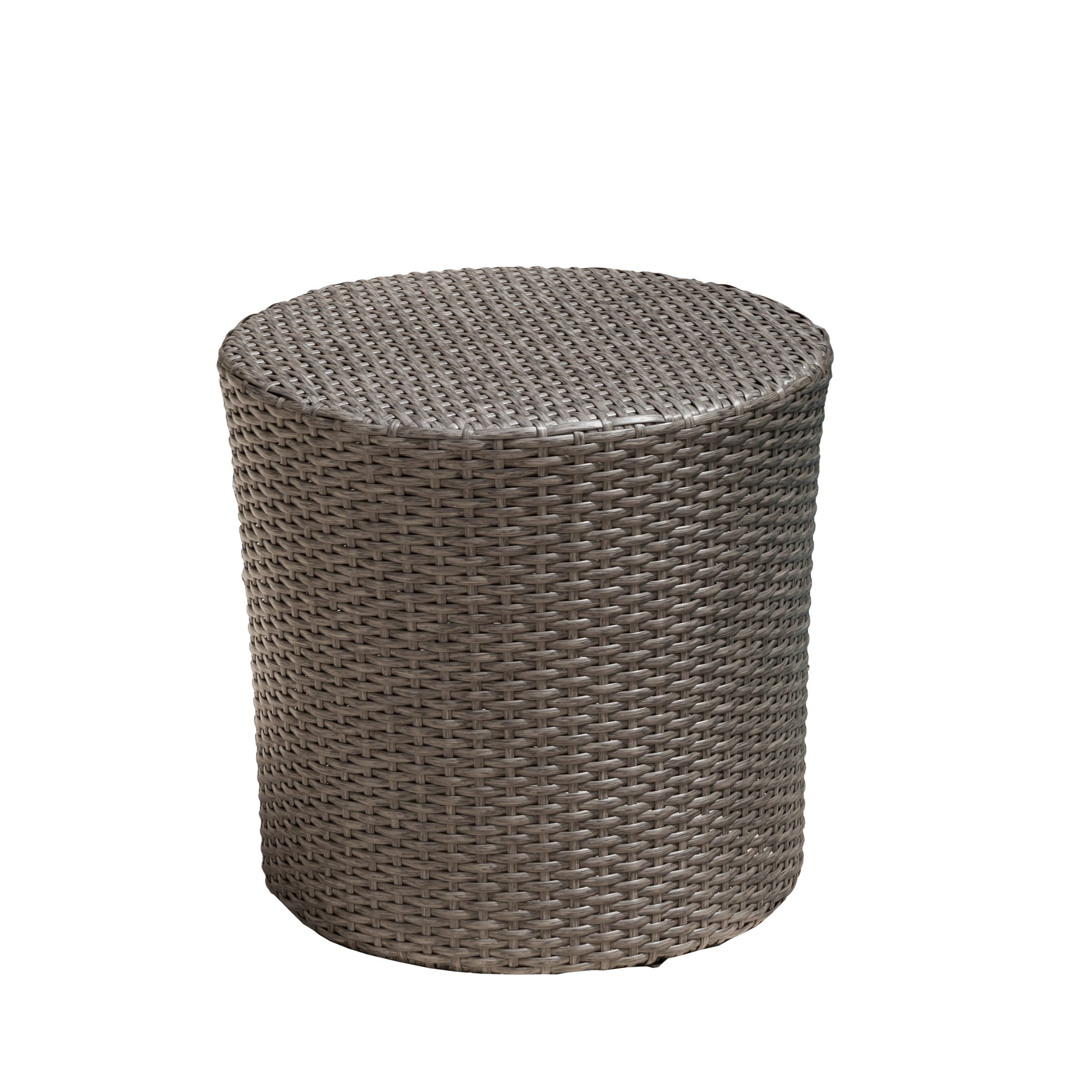 Christopher Knight Home Keaton Wicker Barrel Side Table, Dark Gray - Rustic End Table for Living Room, Patio, or Bedroom Decor