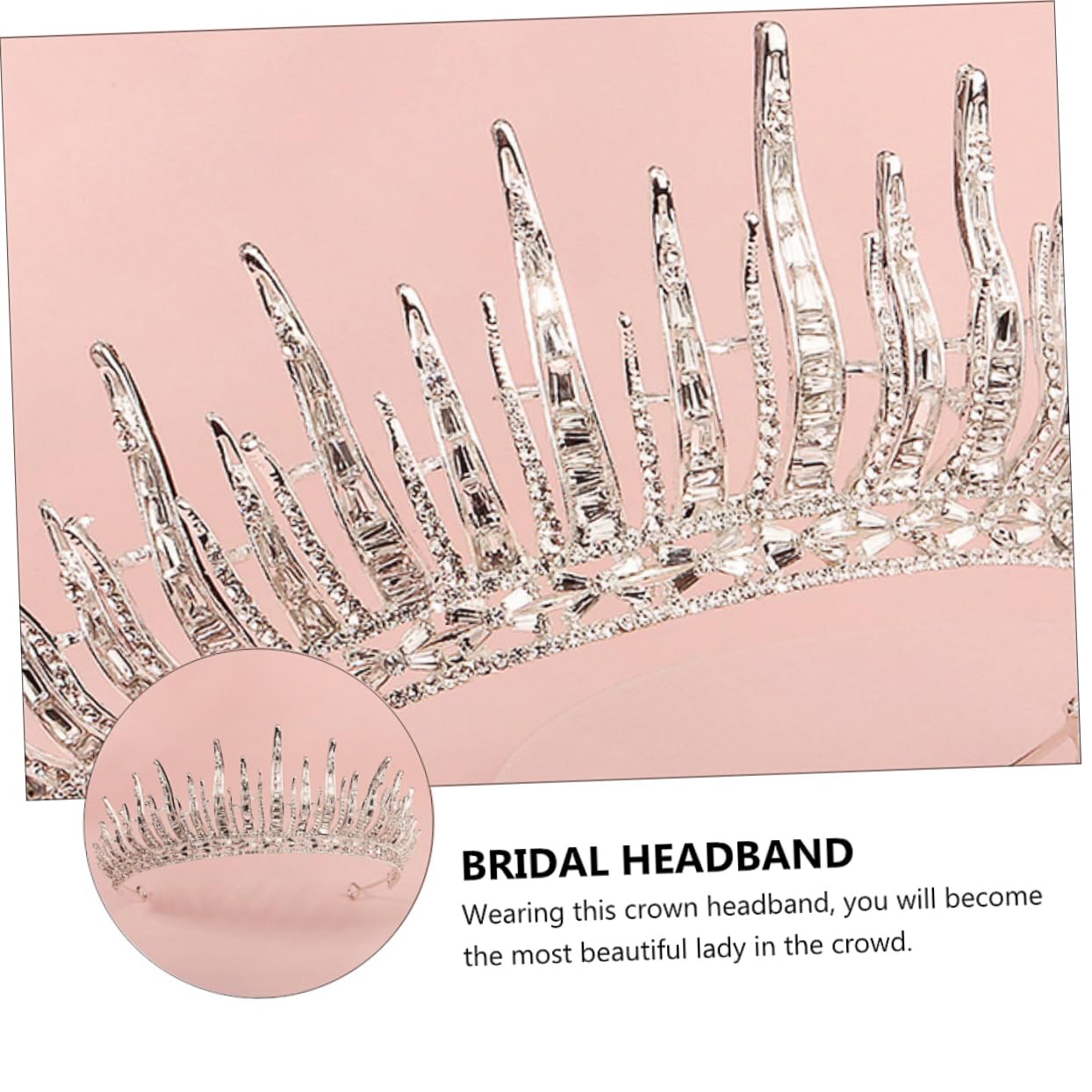 Beavorty Baroque Rhinestone Wedding Tiara - Crystal Pearl Bridal Headpiece for Bride, Alloy Korean Headband with Bling for Wedding, Party, Prom, Pageant, and Special Occasions