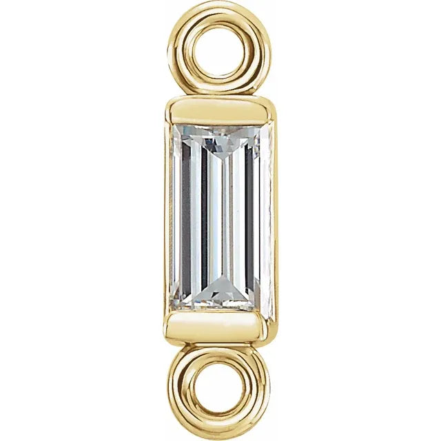 Lab Grown Diamond Baguette Bracelet Charm - Elegant Stackable Jewelry for Women, Perfect for Weddings, Anniversaries & Special Occasions