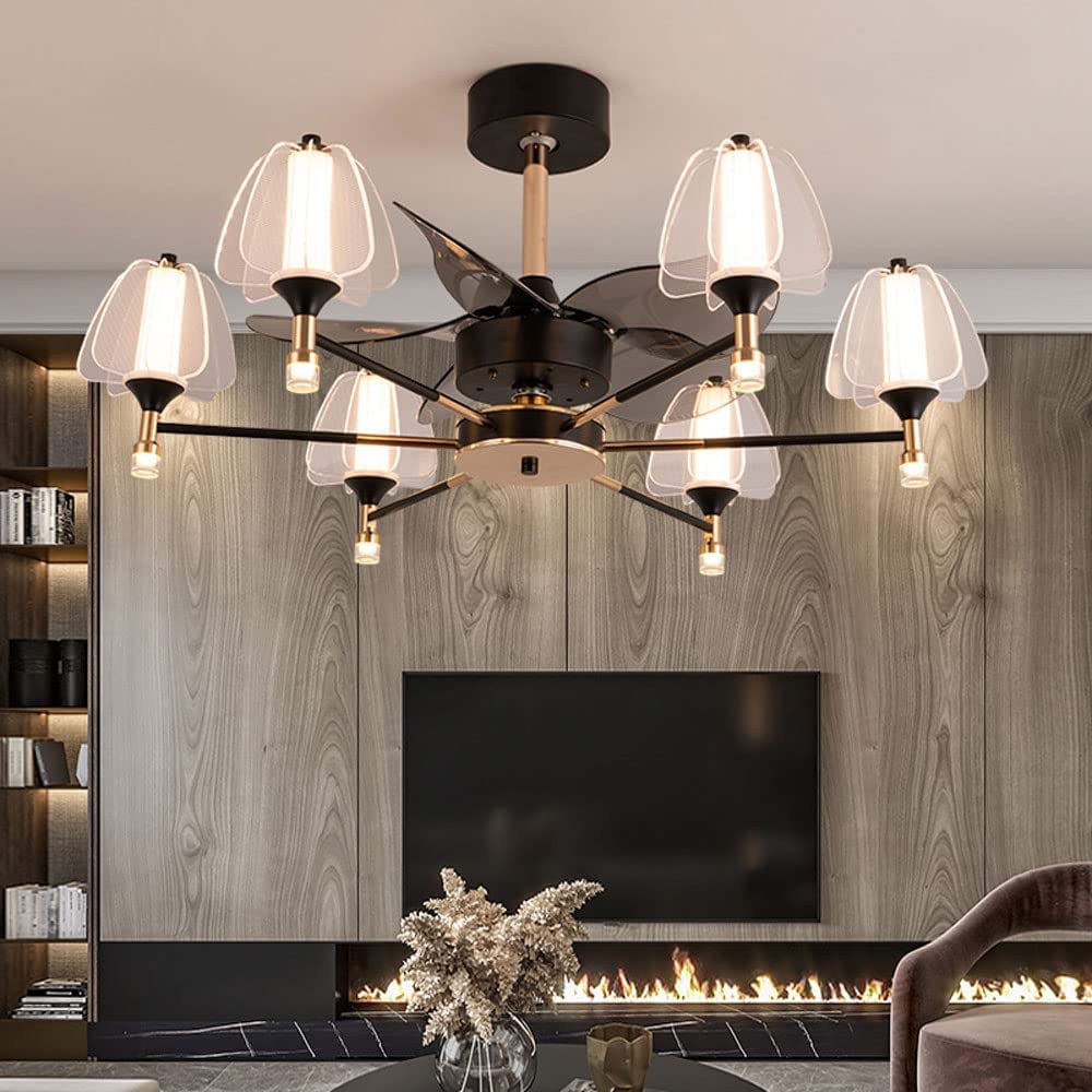 Modern Invisible Ceiling Fan with Light - Remote Control, Silent & Energy Efficient for Living Room, Bedroom, Dining Room | Perfect for Home Cooling & Stylish Lighting