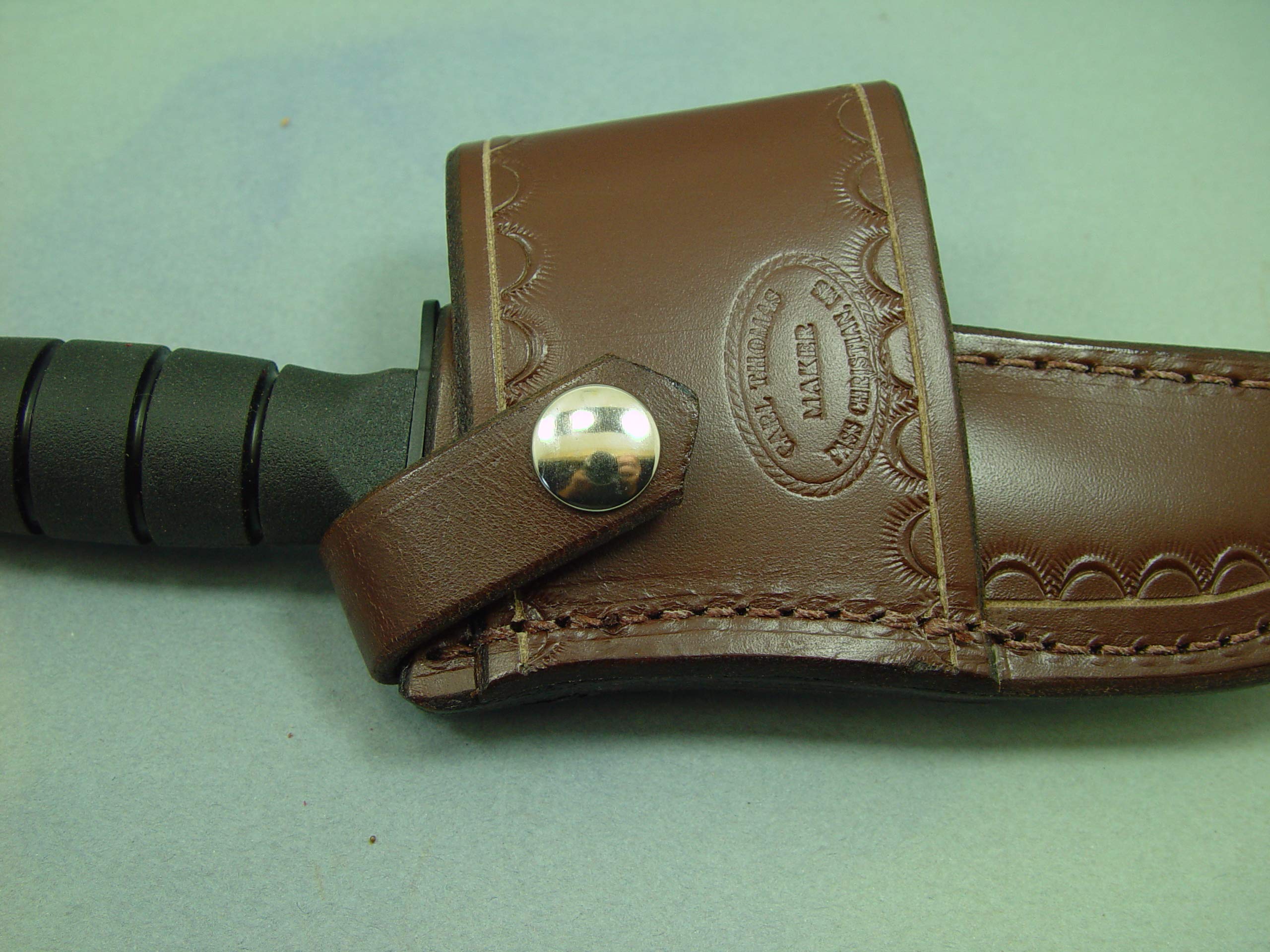 Custom Leather Knife Sheath for KA-BAR Short Marine Fighter - Durable Handmade Leather Sheath for Hunting, Camping & Outdoor Survival Gear