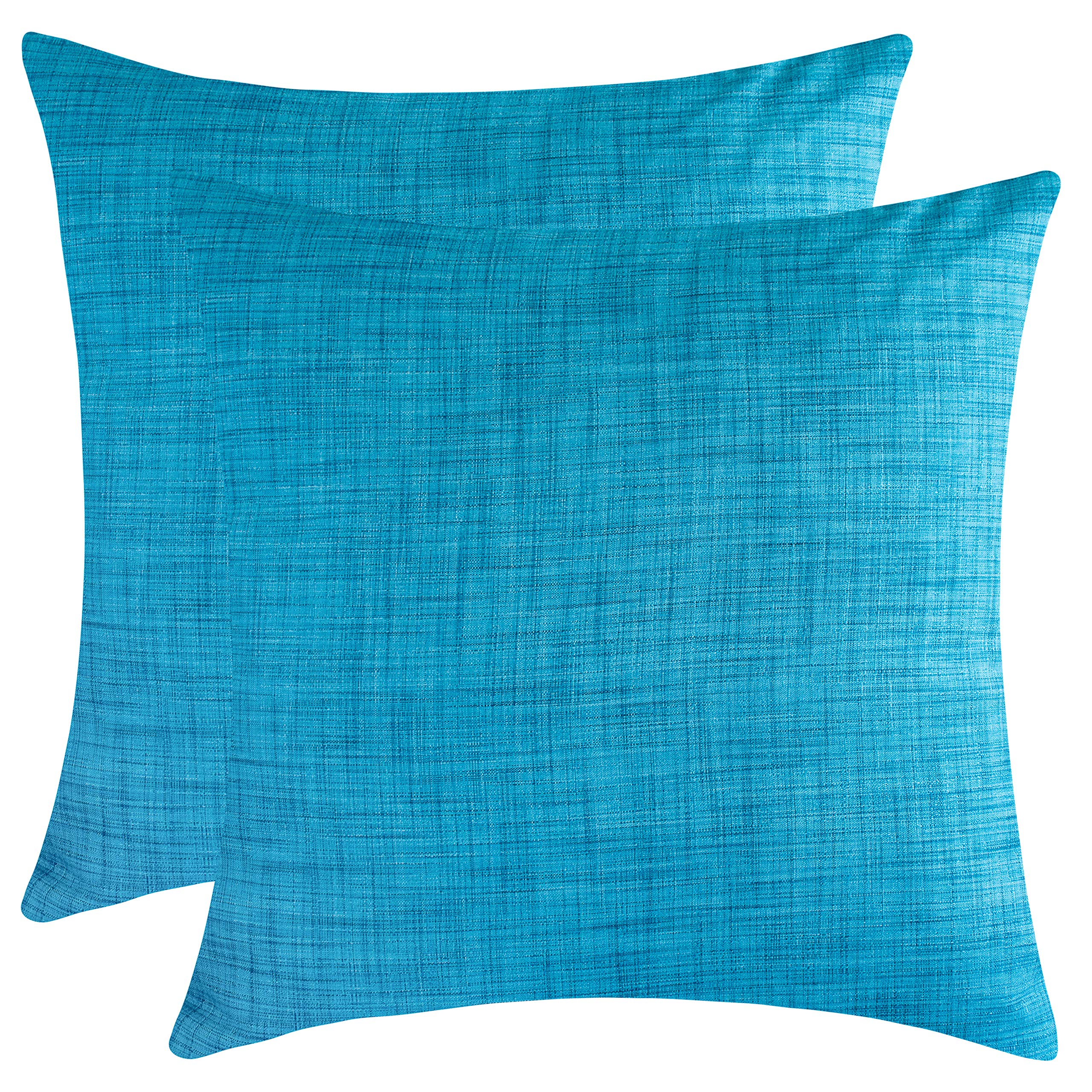 Light Turquoise Square Throw Pillow Cover 20x20 Inch - 2 Pack Decorative & Washable Cushion Covers for Sofa, Couch, Bed, Living Room - Perfect for Home Decor, Cozy Reading Nook & Accent Pillows