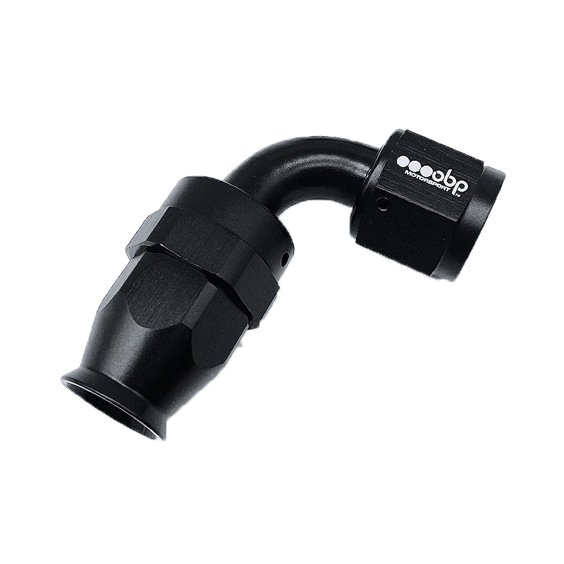 90 Degree PTFE Hose End Fitting Black AN 6 - High Temperature Fuel & Chemical Resistant for Automotive, Marine & Industrial Applications