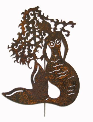 Mermaid Garden Stake - Handcrafted Outdoor Decor for Fairy & Mermaid Themed Gardens | Unique Yard Art for Flower Beds, Patios & Backyard Landscaping