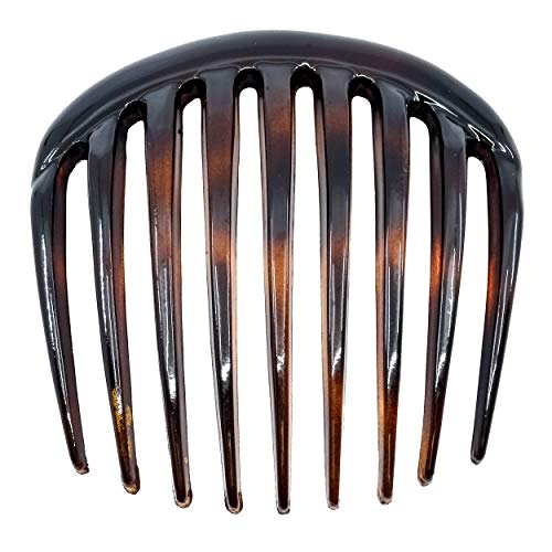 Camila Paris CP2431 French Hair Side Comb - Small Rounded Tortoise Shell Hair Clip for Women | Strong Hold No Slip Hair Accessories | Perfect for French Twist, Bun & Chignon Hairstyles | Made in France