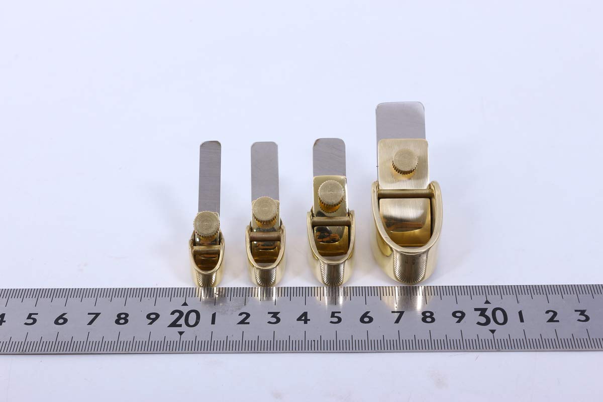 Brass Convex Bottom Planes Set for Guitar & Violin Making - Mini Steel Blade Woodworking Tools for Luthiers & Craft Projects - Perfect for Instrument Repair, DIY Wood Carving, and Fine Woodworking