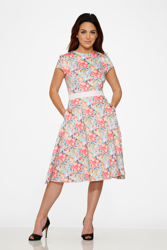 Sweet Hibiscus Swing Dress - Flowy Floral Summer Dress for Women | Perfect for Beach Vacations, Date Nights & Outdoor Parties