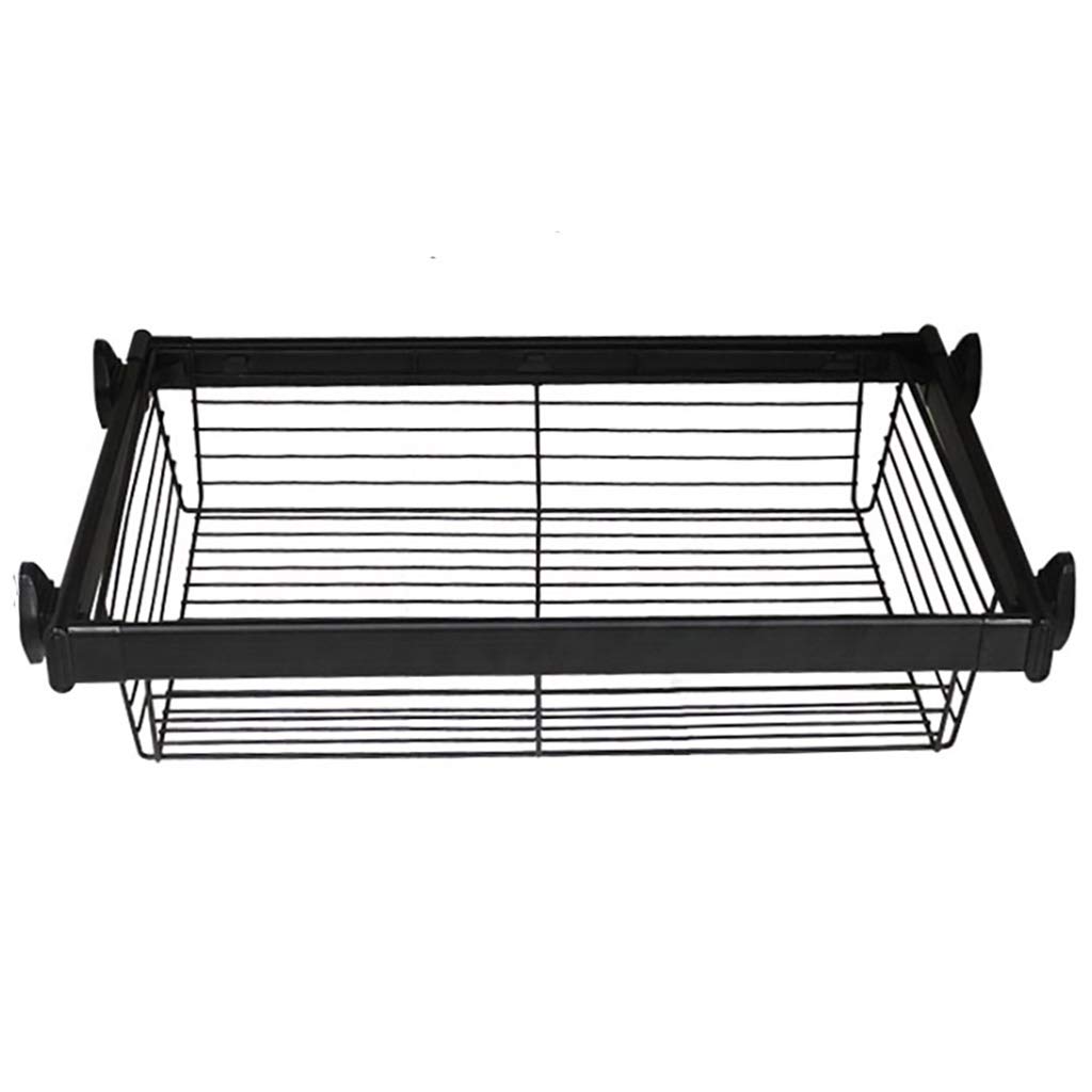 Adjustable Width Pull-Out Clothing Storage Basket - Stainless Steel Wardrobe Organizer Drawer (42-92cm) for Closet, Bedroom & Laundry Room Organization (Size: 45.6x17.2cm, Adjustable 52-57cm) - Perfect for Small Spaces & Home Storage Solutions
