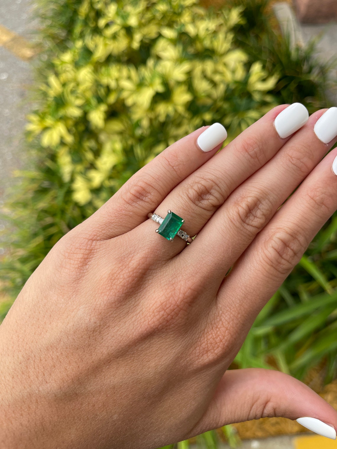 2.31tcw Natural Emerald Cut Diamond Ring with 14K Gold Accent - Elegant Jewelry for Weddings, Anniversaries & Special Occasions