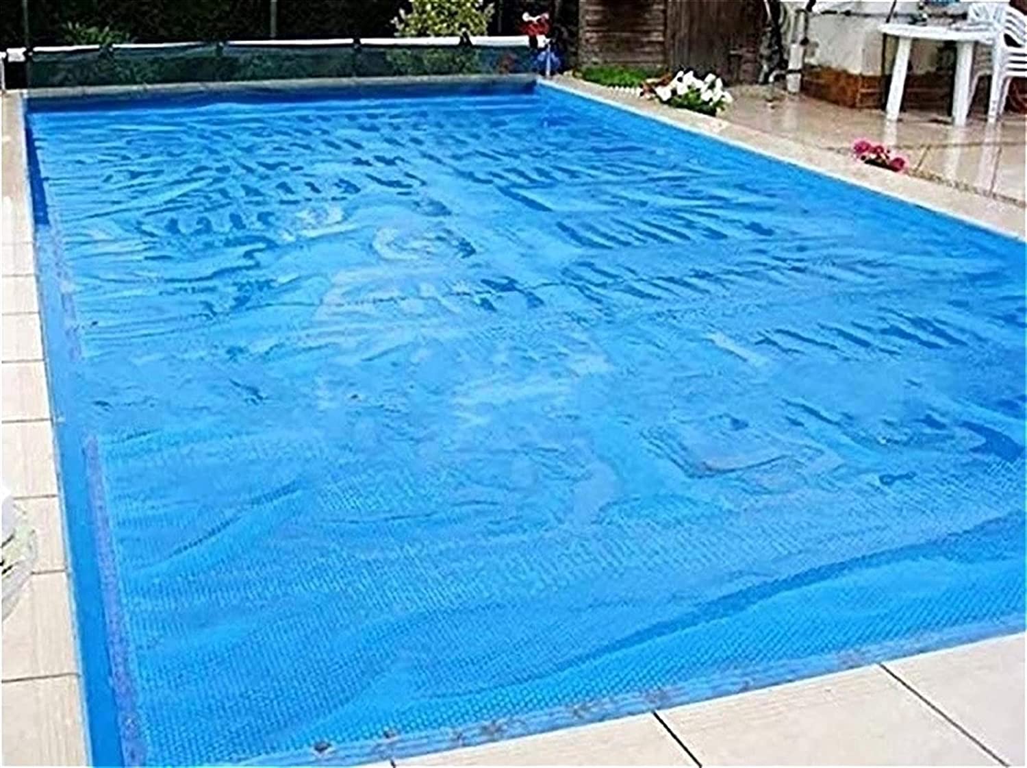 Blue Solar Pool Cover 5ft x 10ft - Insulated Bubble Blanket for Above Ground Swimming Pools | Summer Heat Retention & Energy Savings | Perfect for Backyard, Inflatable & Frame Pools