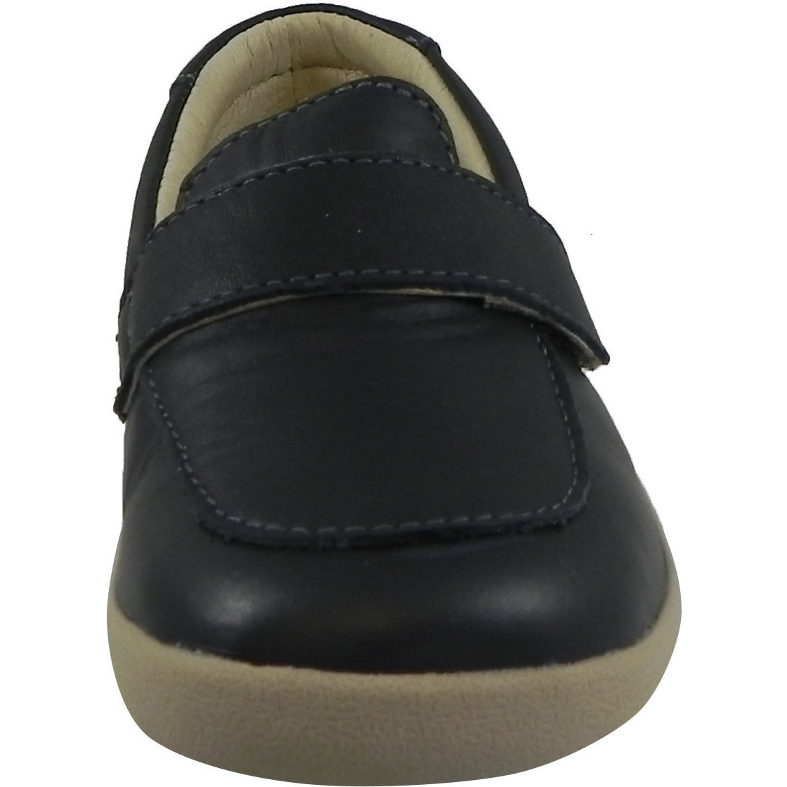 Old Soles Boys & Girls 346 Navy Leather Slip-On Loafers - Comfortable School Shoes for Kids, Business Casual & Formal Occasions