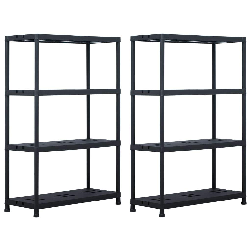 CHARMMA Heavy Duty 2-Pack Plastic Storage Shelf Racks - 485 lb Capacity, 35.4