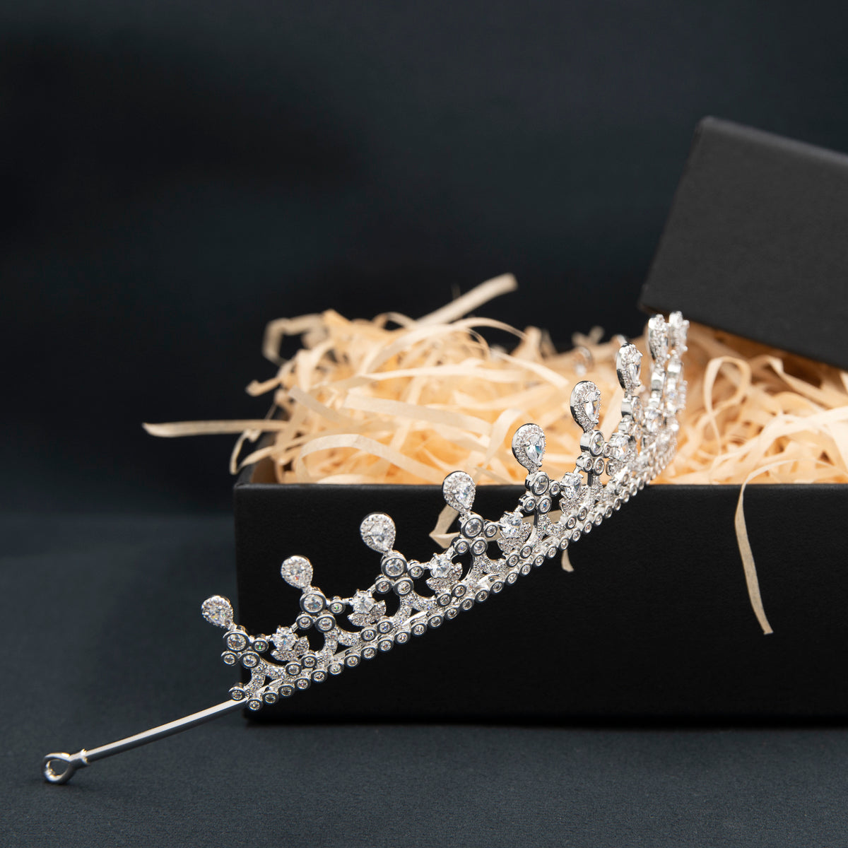 Elegant Cubic Zirconia Princess Wedding Tiara | Sparkling Crystal Bridal Crown for Women (CH10379) | Perfect for Bridal Showers, Weddings & Special Occasions