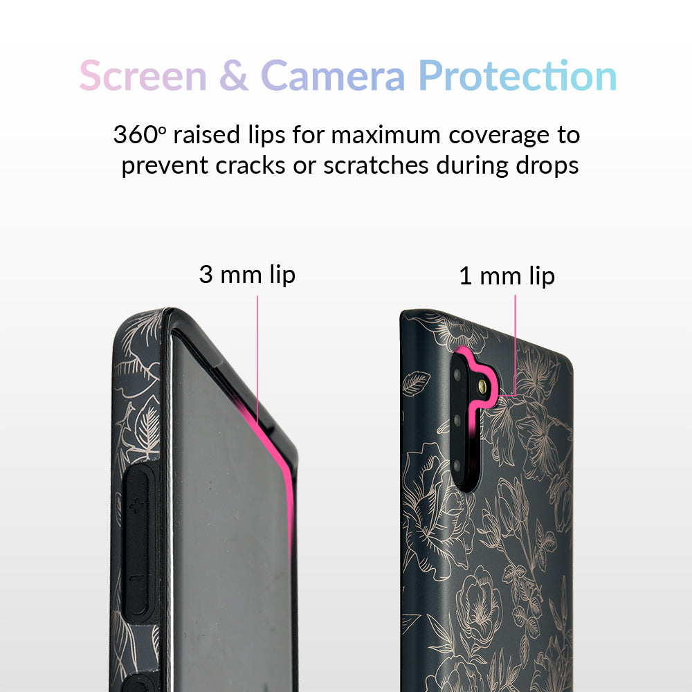 Floral Rose Gold Chrome Samsung Galaxy Phone Case - Elegant Protective Cover for Galaxy S21/S22/S23 - Perfect for Everyday Use & Special Occasions